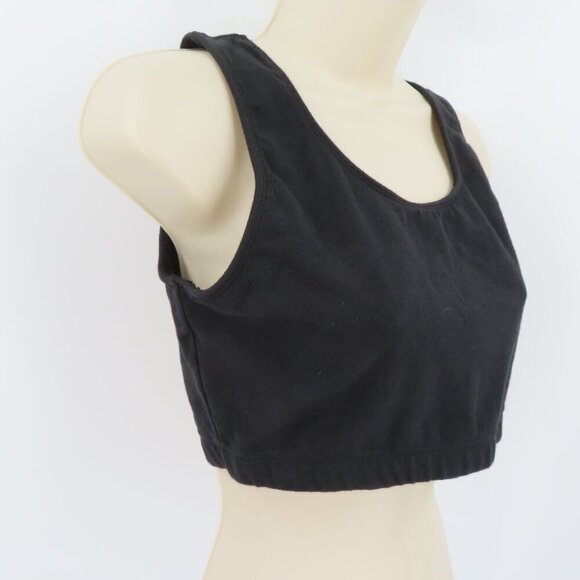 Danskin Women Plus Size 1X Bra Tops Bralette Solid Black Cotton Blend 1990s NEW - Picture 2 of 9